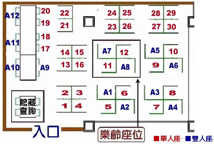 影片欣賞區座位示意圖